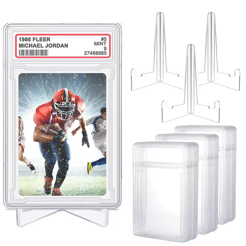 35PT Trading Cards Label Card Sleeves display Protector Fit for YuGiOh MTG Pokemon Game Sports Cards 90x65mm Grade PTCG Gift Toy