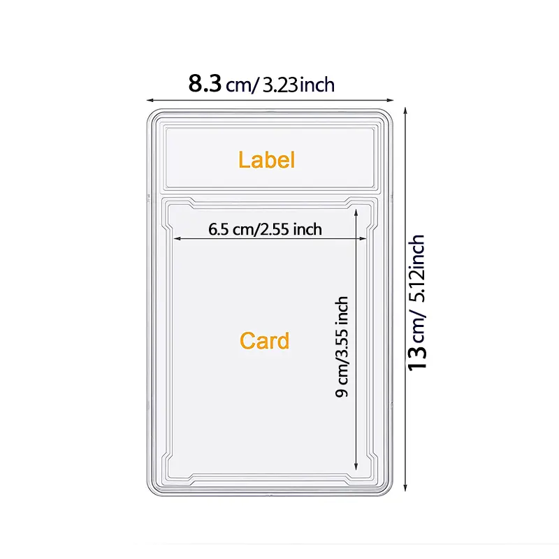 35PT Trading Cards Label Card Sleeves display Protector Fit for YuGiOh MTG Pokemon Game Sports Cards 90x65mm Grade PTCG Gift Toy