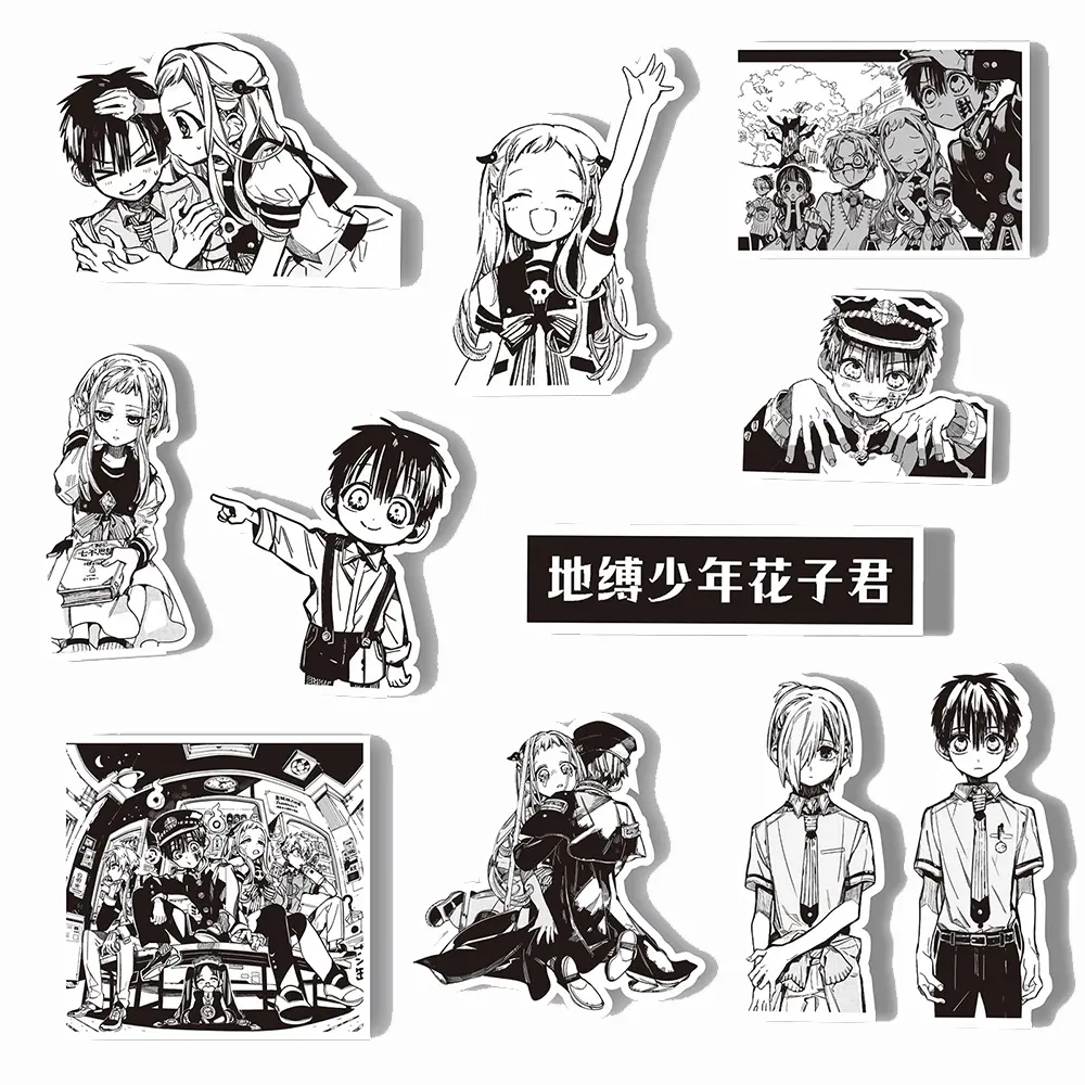 10/30/67pcs Anime Toilet-bound Hanako-kun Stickers Cool Black and White Graffiti Decal DIY Phone Luggage Laptop Sticker Kids Toy