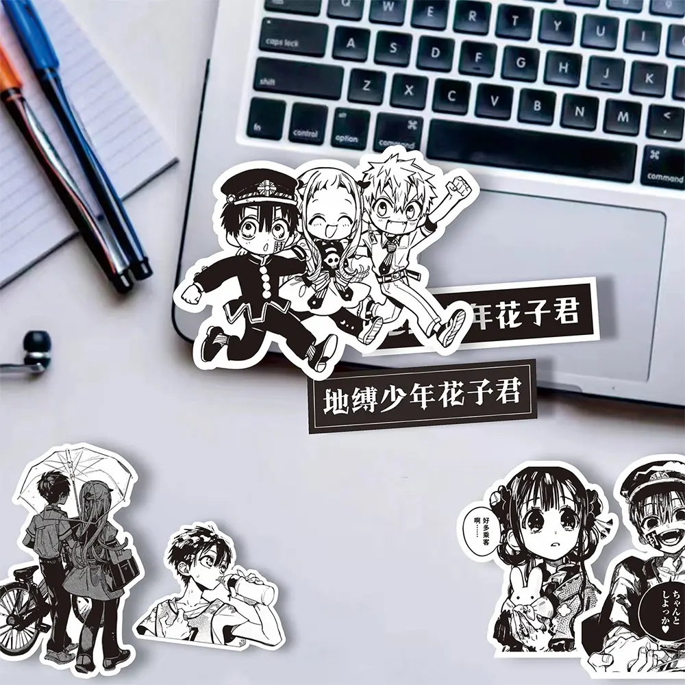 10/30/67pcs Anime Toilet-bound Hanako-kun Stickers Cool Black and White Graffiti Decal DIY Phone Luggage Laptop Sticker Kids Toy