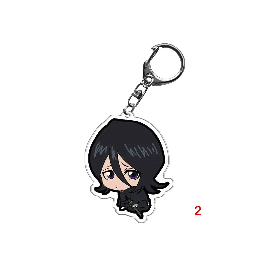 Bleach Kurosaki Ichigo Kuchiki Anime Keychain Rukia Cartoon Figures Acrylic Pendants Bag Tag Cos Baji Accessories