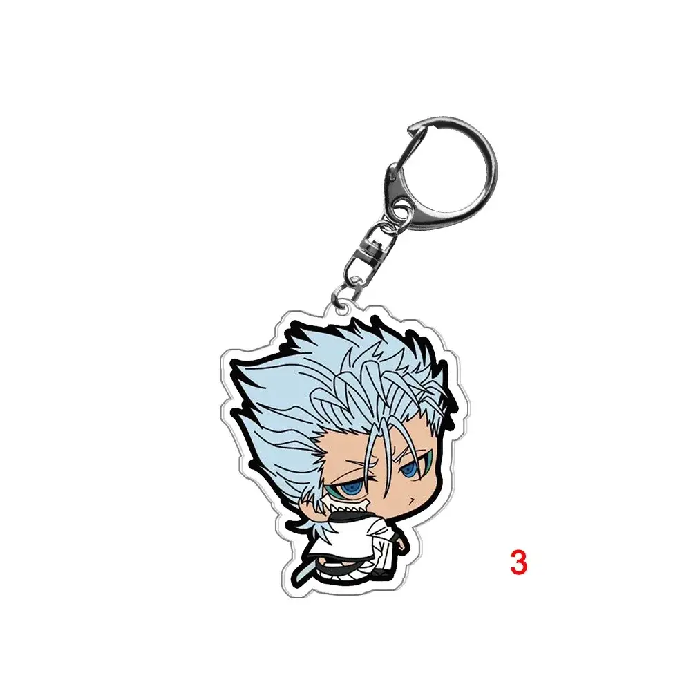 Bleach Kurosaki Ichigo Kuchiki Anime Keychain Rukia Cartoon Figures Acrylic Pendants Bag Tag Cos Baji Accessories