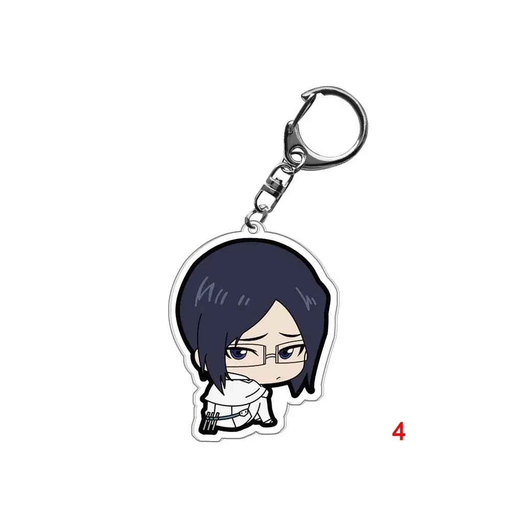 Bleach Kurosaki Ichigo Kuchiki Anime Keychain Rukia Cartoon Figures Acrylic Pendants Bag Tag Cos Baji Accessories