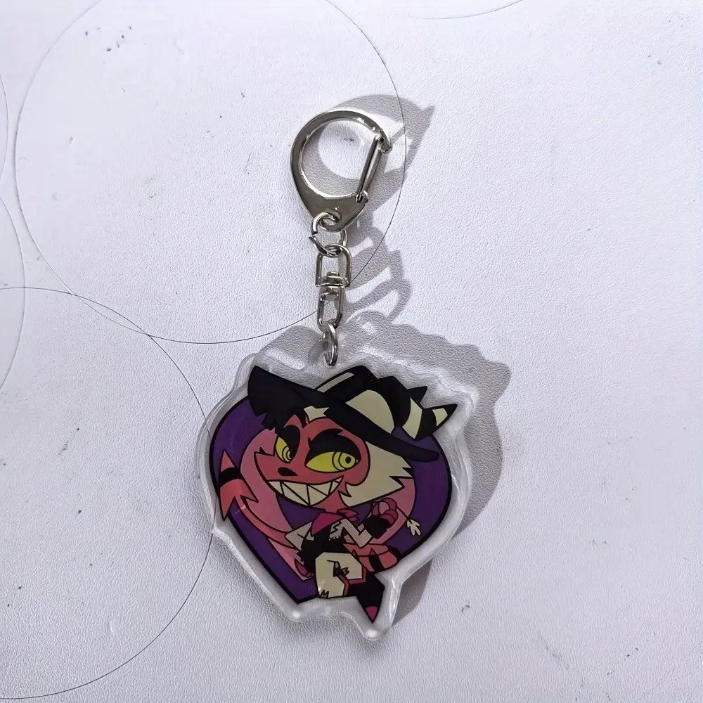 Anime Hazbin Hotel Figures Q Edition Acrylic Key Rings Fashion Anime Action Figure Collection Toys Bag Pendant Gift In Stock