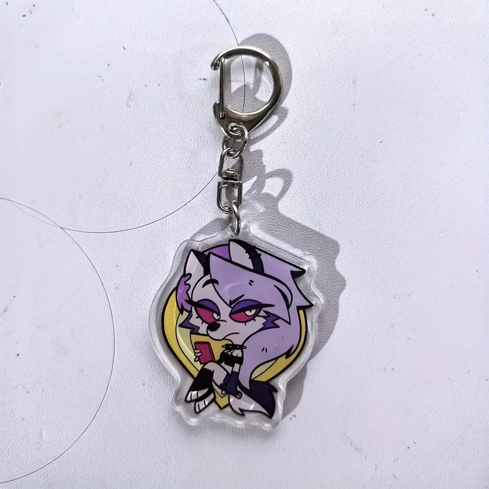 Anime Hazbin Hotel Figures Q Edition Acrylic Key Rings Fashion Anime Action Figure Collection Toys Bag Pendant Gift In Stock