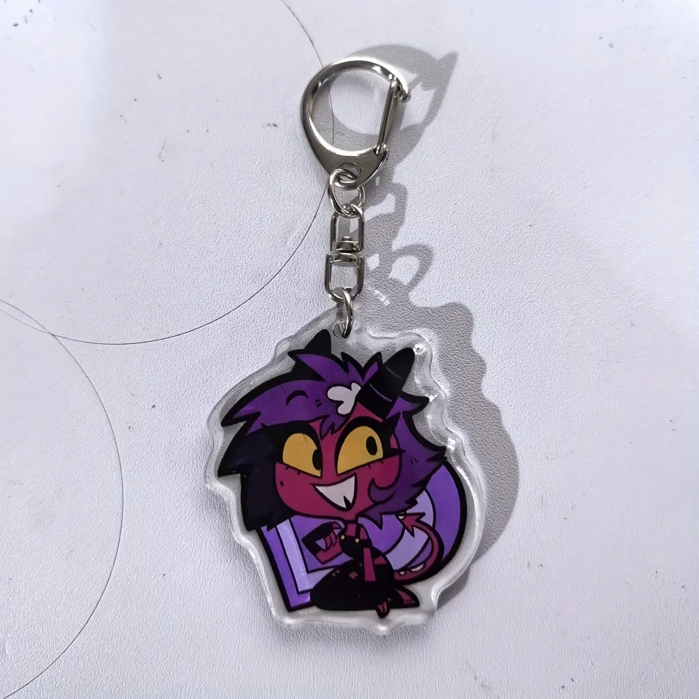 Anime Hazbin Hotel Figures Q Edition Acrylic Key Rings Fashion Anime Action Figure Collection Toys Bag Pendant Gift In Stock