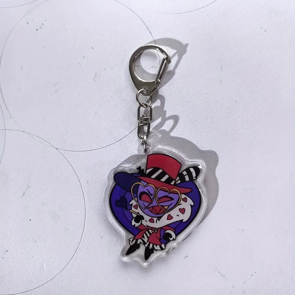 Anime Hazbin Hotel Figures Q Edition Acrylic Key Rings Fashion Anime Action Figure Collection Toys Bag Pendant Gift In Stock