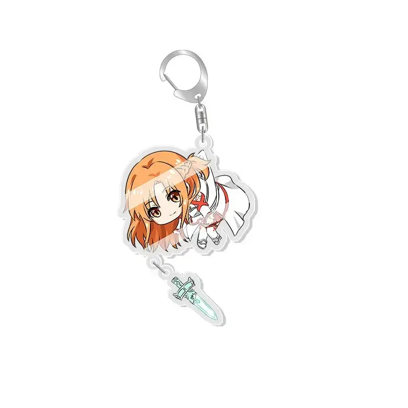 Sword Art Online Kirito Anime Keychain Yuuki Asuna Bag Tag Accessories  Asada Shino Plastic Cartoon Keyring