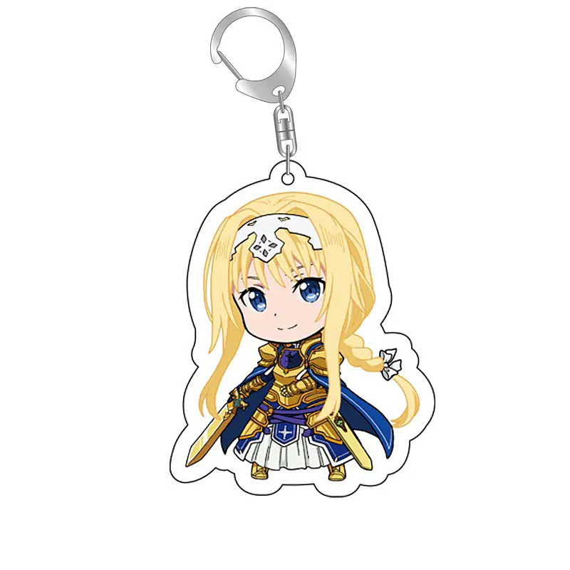 Sword Art Online Kirito Anime Keychain Yuuki Asuna Bag Tag Accessories  Asada Shino Plastic Cartoon Keyring