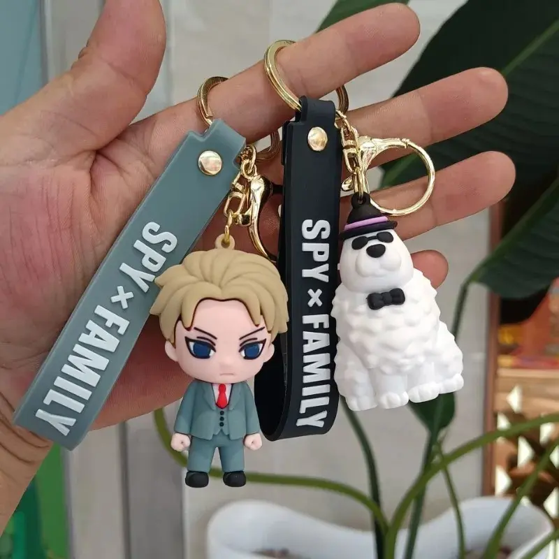 SPY×FAMILY Keychain Cute Anime Pvc Silicone Keyring Charms Kawaii Backpack Decoration Pendant Car Key Accessories Birthday Gifts