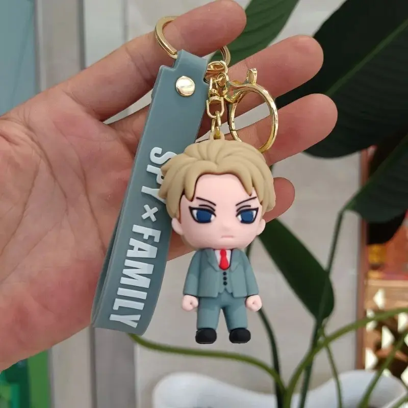 SPY×FAMILY Keychain Cute Anime Pvc Silicone Keyring Charms Kawaii Backpack Decoration Pendant Car Key Accessories Birthday Gifts