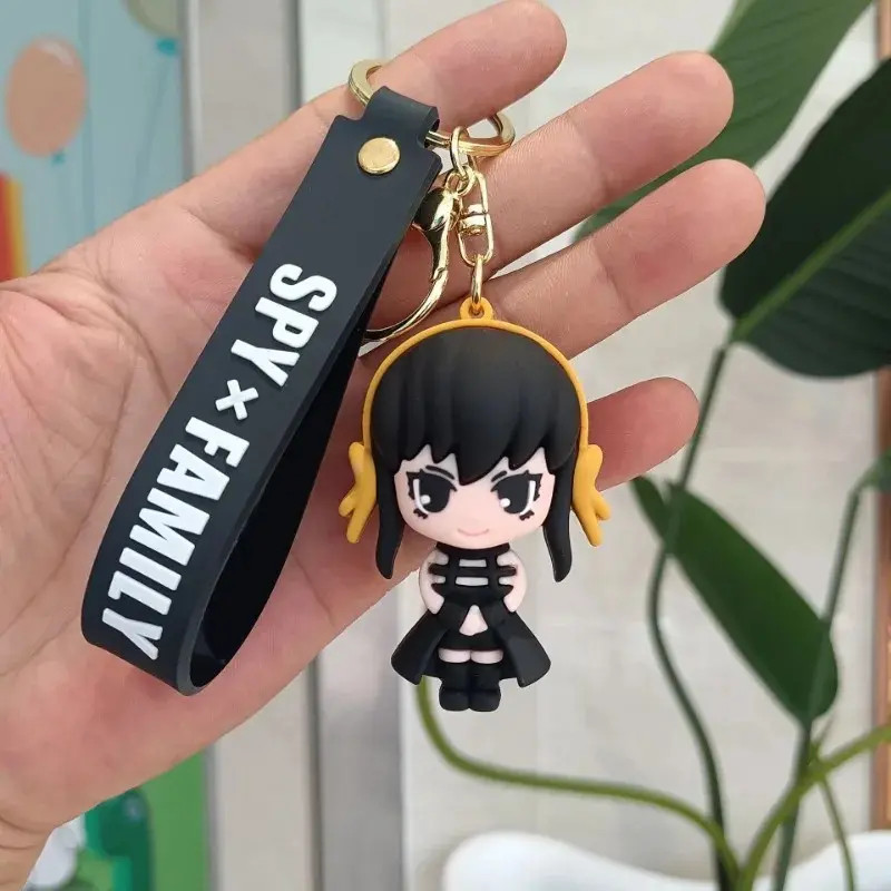 SPY×FAMILY Keychain Cute Anime Pvc Silicone Keyring Charms Kawaii Backpack Decoration Pendant Car Key Accessories Birthday Gifts