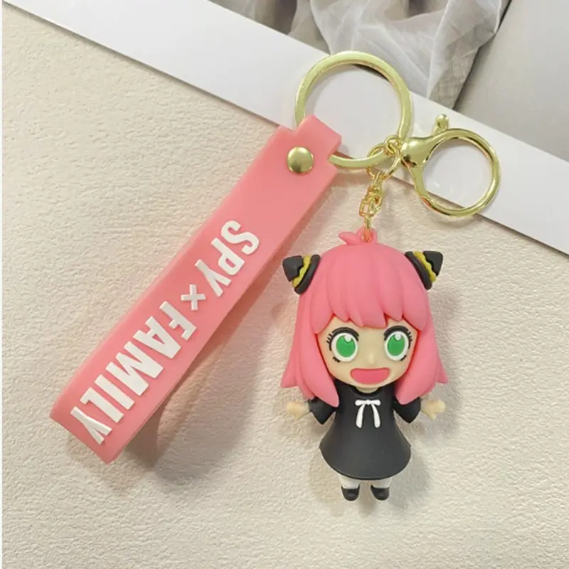 SPY×FAMILY Keychain Cute Anime Pvc Silicone Keyring Charms Kawaii Backpack Decoration Pendant Car Key Accessories Birthday Gifts