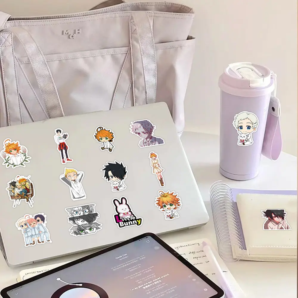 10/30/50PCS The Promised Neverland Stickers Japan Anime Sticker Scrapbook Luggage Laptop Guitar Bike Kids Toys Decals Decoration