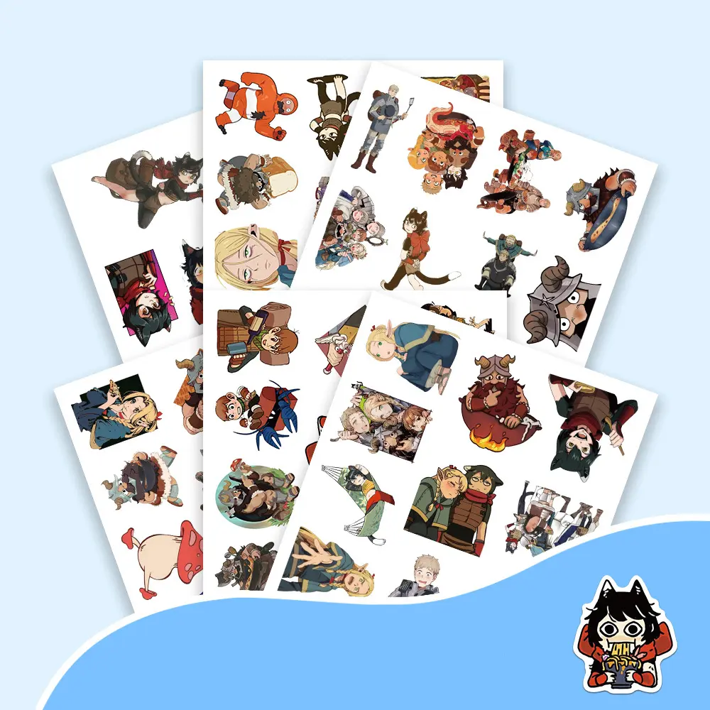 10/30/60pcs Delicious in Dungeon Stickers Anime Funny Marcel Laios Sticker Stationery Helmet Laptop Kadru Meshi Cartoon Decals