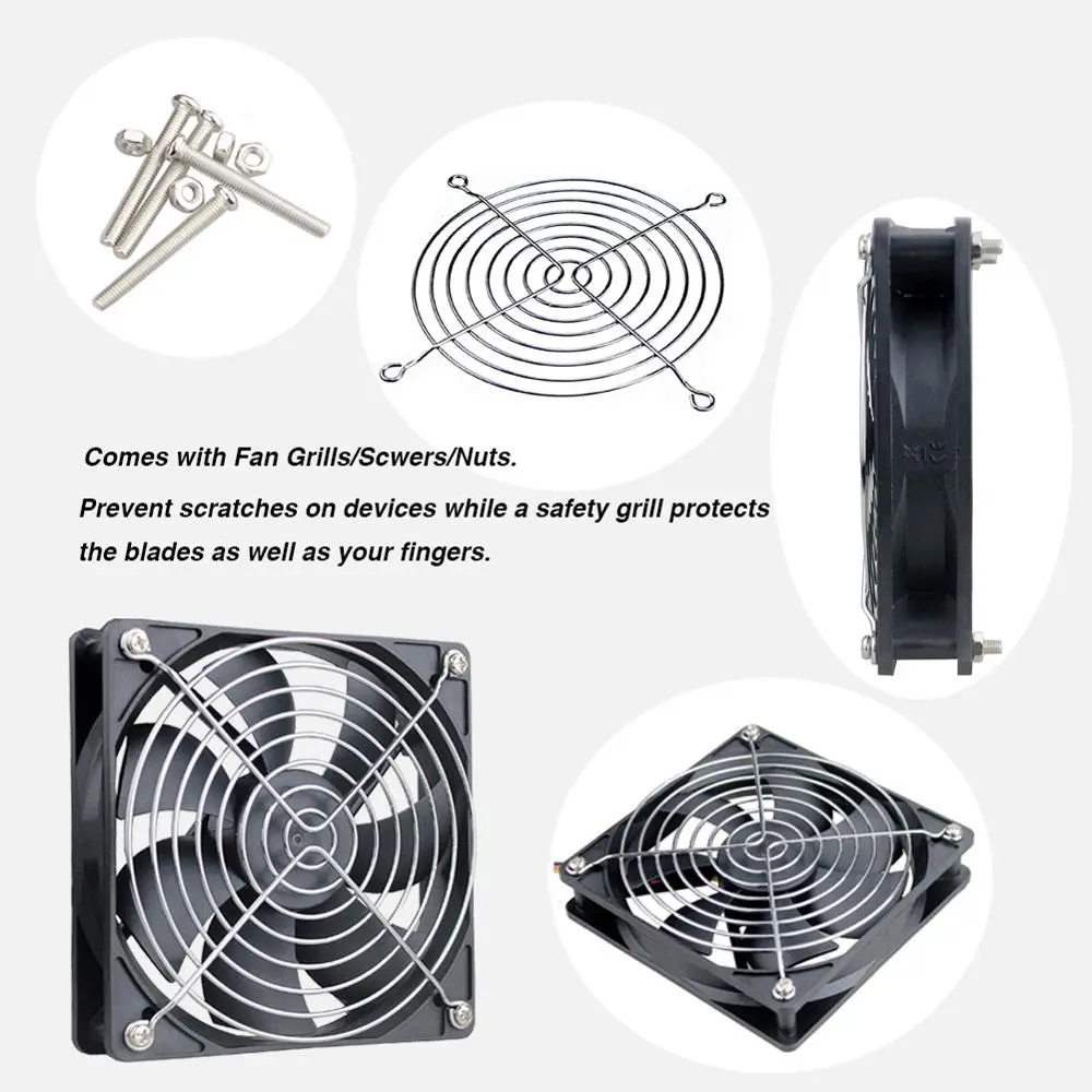 YOUNUON 5V 12V 24V 120mm Fan Sleeve/Ball Cooling Fan 120x120x25mm DC Brushless Cooler Fan for PC Laptop Computer Case