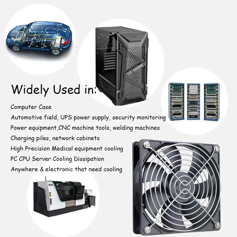 YOUNUON 5V 12V 24V 120mm Fan Sleeve/Ball Cooling Fan 120x120x25mm DC Brushless Cooler Fan for PC Laptop Computer Case