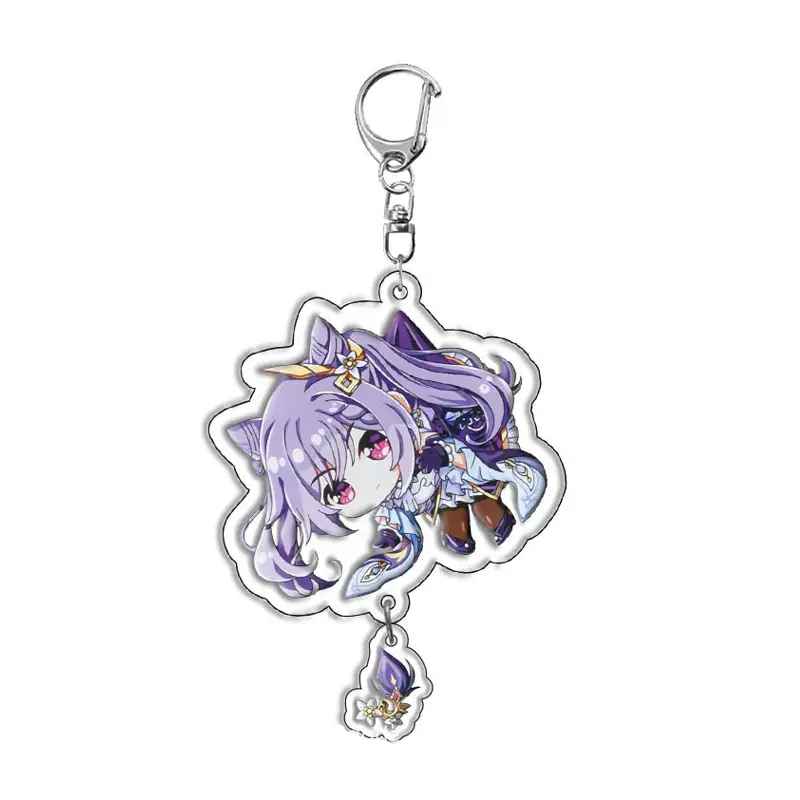 Genshin Impact Raiden Shogun Yae Miko Nahida Keychain Cute Cartoon Acrylic Bag Keyring Trendy Anime Gift