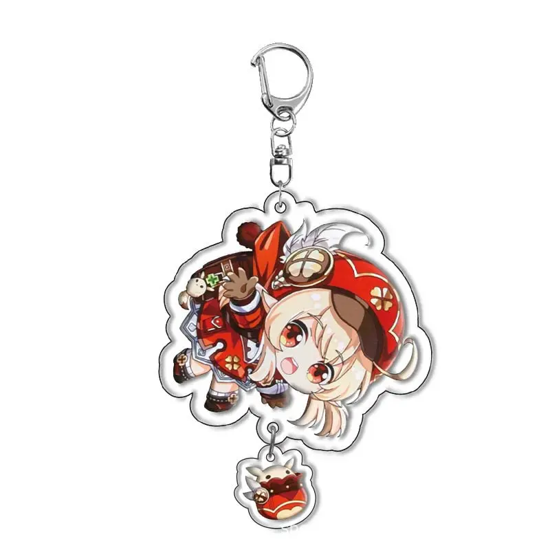 Genshin Impact Raiden Shogun Yae Miko Nahida Keychain Cute Cartoon Acrylic Bag Keyring Trendy Anime Gift