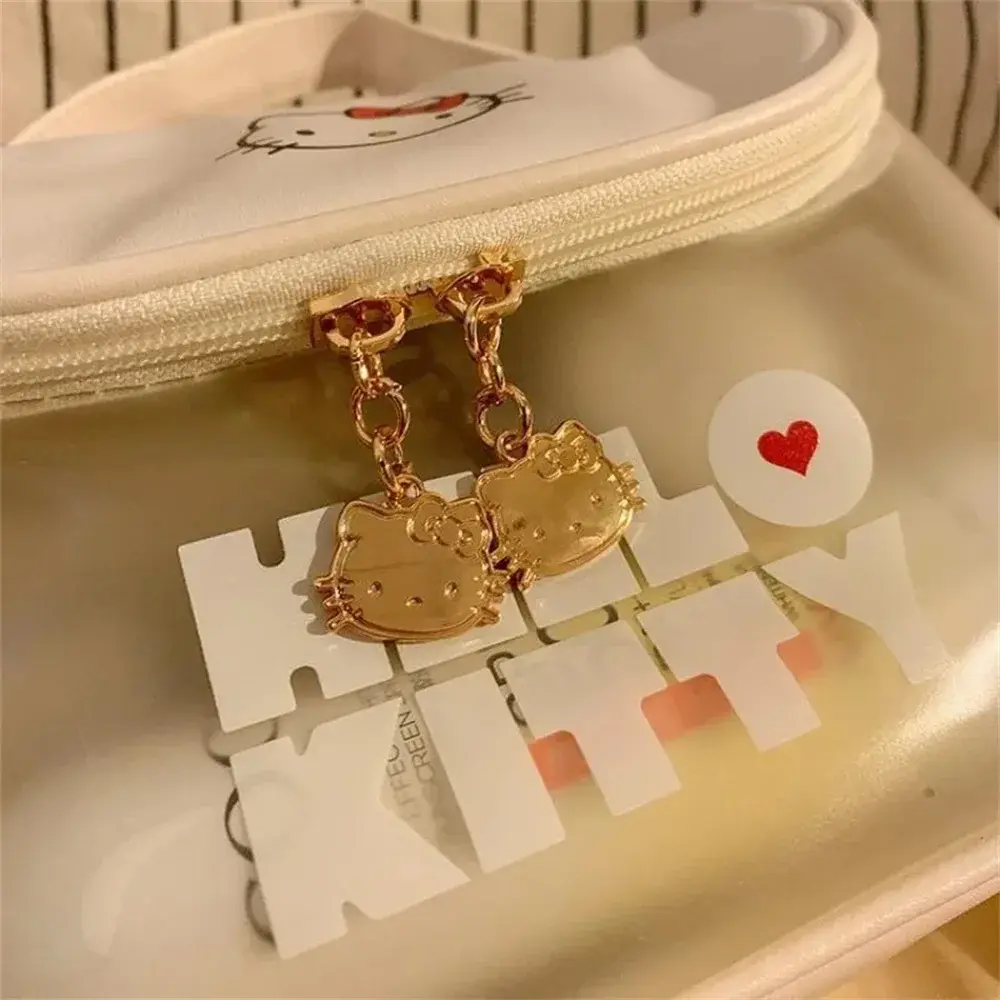 Sanrio Kawaii Hello Kitty Zipper Makeup Bag Black Beauty Cinnamon Roll Large Capacity Waterproof portable Millennium Girls Wash