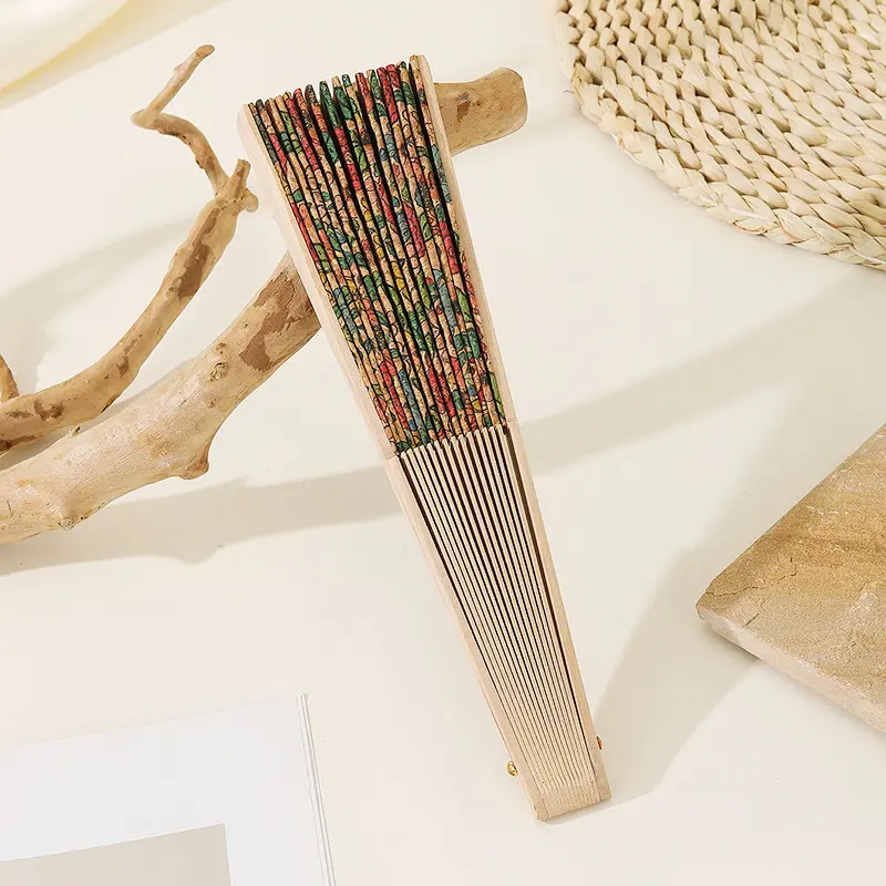 Premium Cork Folding Fan Travel Gift Fan Can Be Used As Shooting Props Handicraft Decoration