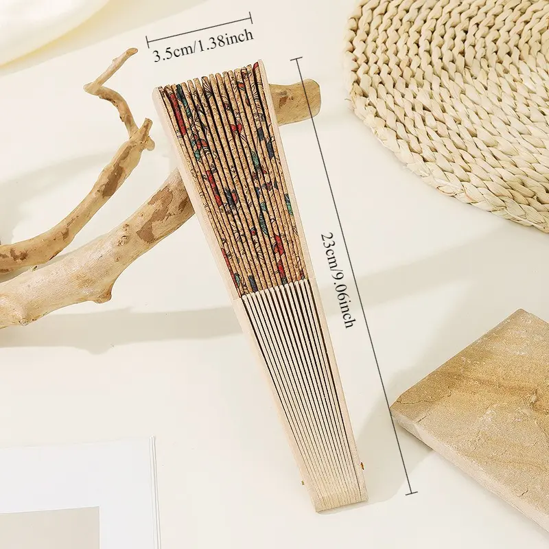 Premium Cork Folding Fan Travel Gift Fan Can Be Used As Shooting Props Handicraft Decoration