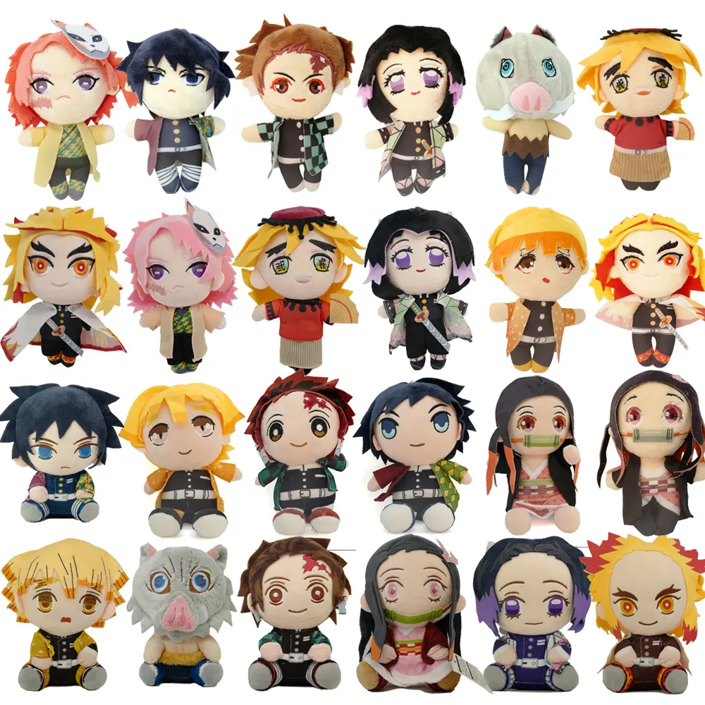Plush Doll Toy Akaza Cosplay Anime Demon Slayer: Kimetsu no Yaiba Tsugikuni Yoriichi Kokushibo Cute Soft Stuffed Pillow 20cm