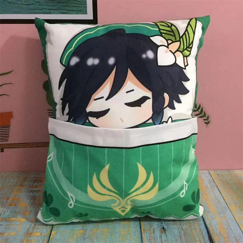 36cm Genshin Impact Square Pillow Kamisato Ayato Kazuha Shikanoin Heizou Yae Miko Game Anime Sleeping Stuffed Cushion Doll Toy