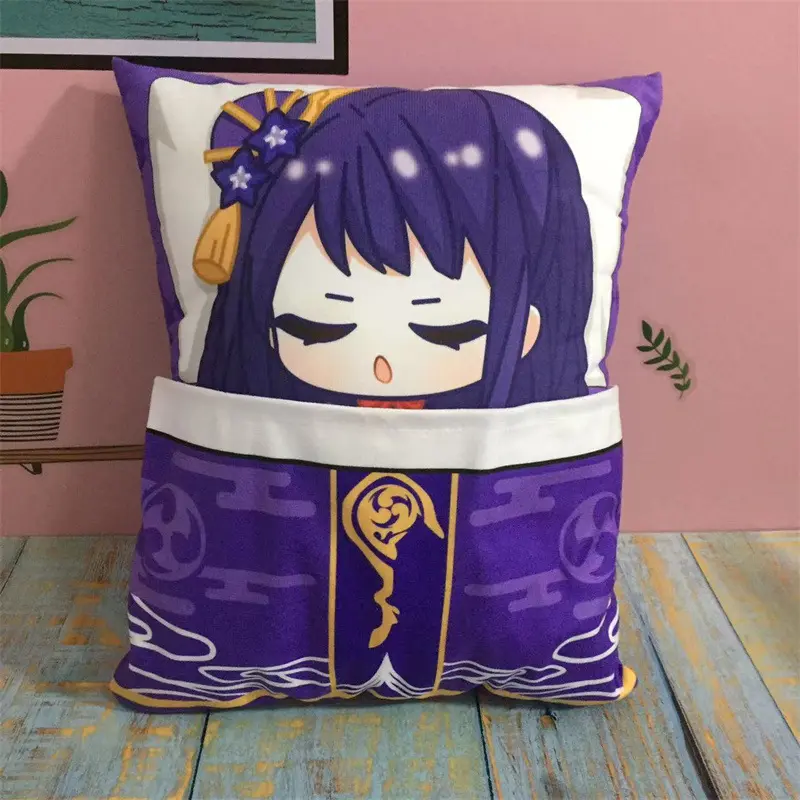 36cm Genshin Impact Square Pillow Kamisato Ayato Kazuha Shikanoin Heizou Yae Miko Game Anime Sleeping Stuffed Cushion Doll Toy