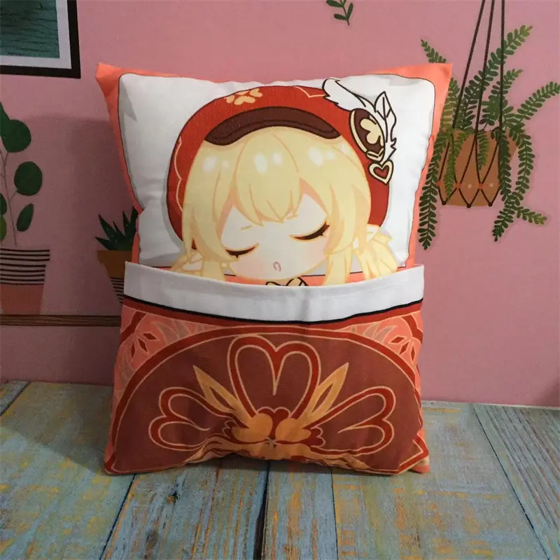 36cm Genshin Impact Square Pillow Kamisato Ayato Kazuha Shikanoin Heizou Yae Miko Game Anime Sleeping Stuffed Cushion Doll Toy
