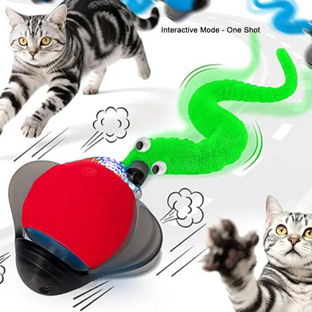 Interactive Cat Ball Rechargeable Smart Automatic Cat Rolling Ball with 3 Play Modes& Flapping Wings & Bell for Bored Indoor Cat