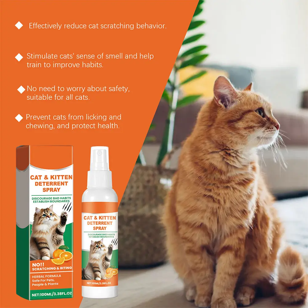 Cat Deterrent Spray with Natural Ingredients Cat Repellent Spray No Scratch Spray for Cats and Kittens for Furniture Protection