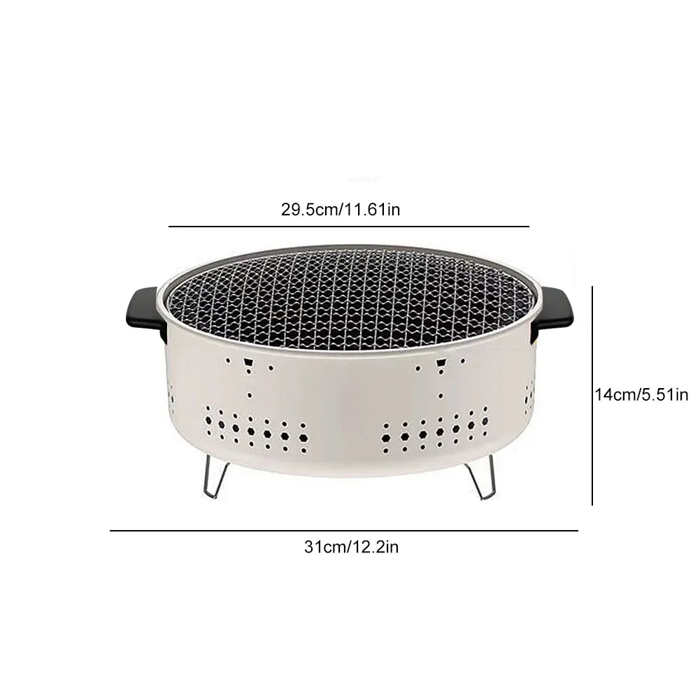 Round Barbecue Stove Portable Charcoal Fire Stove Multifunctional Barbecue Grill Stove for Outdoor Camping Picnic Travel