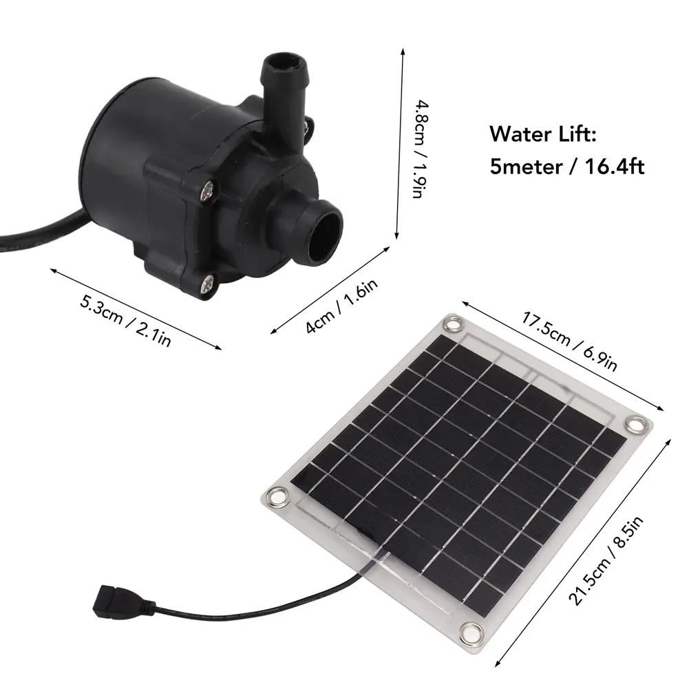 12V 10W Aquarium Pump Watering System Mini Fountain Panel Pump with Adjustment Switch Solar Power Panel Water Pump Kits for Pool