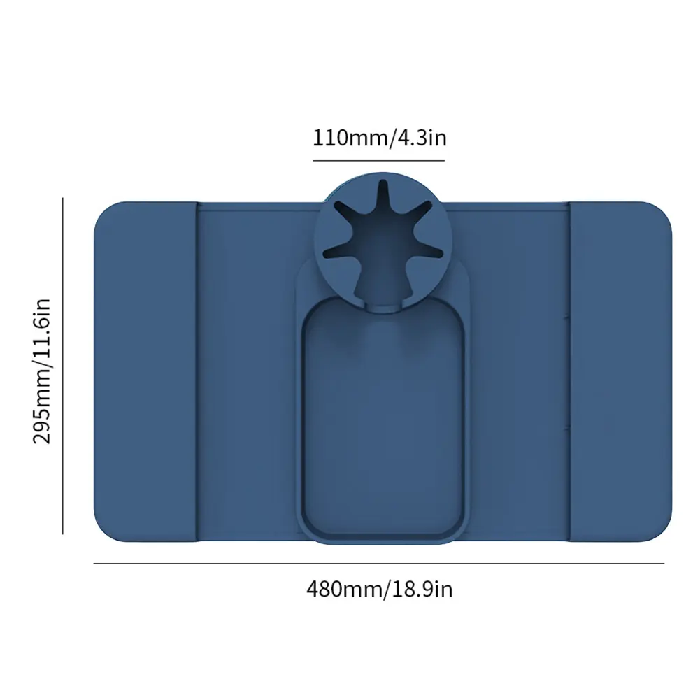 Silicone Armrest Storage Tray with Side Pockets Sofa Arm Organizer Waterproof Couch Armrest Table for Snack Drinks Spectacles
