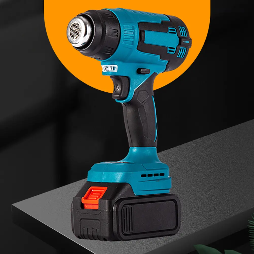 Cordless Hot Air Gun Handheld Hot Air Gun with 3 Nozzles Heat Gun Home Shrink Wrapping Tool 0-500℃ LED Light for Makita Battery