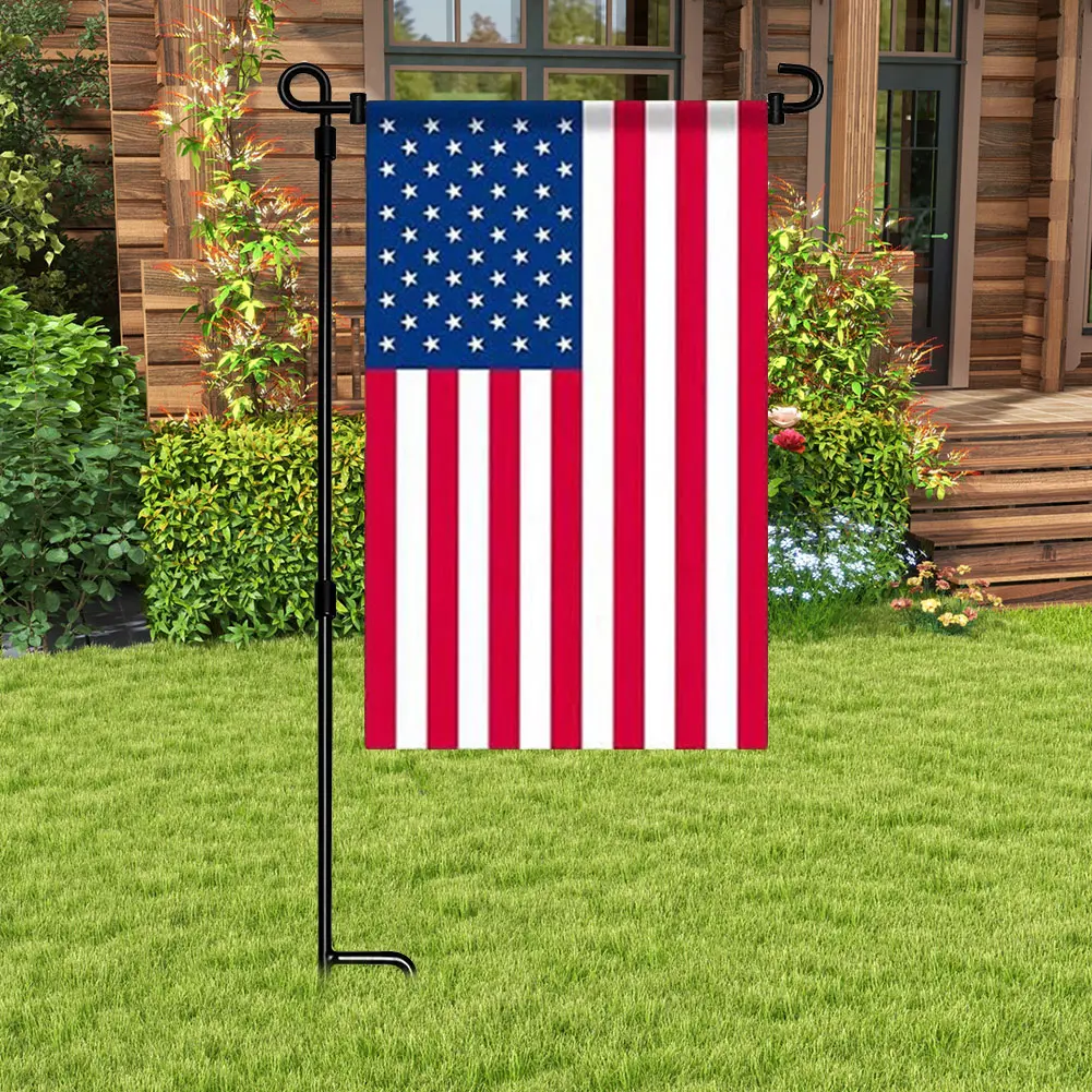 Garden Flag Stand Garden Flag Pole Holder with Clip and Stopper Yard Flag Holder Metal Garden Flag Pole for Garden Decor