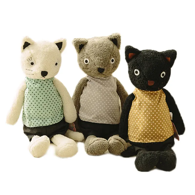 Cute Dressing Cat Bear Pig Rabbit Plush Dolls Soft Stuffed Animals Appease Teddy Bear Toys for Girls Birthday Gifts
