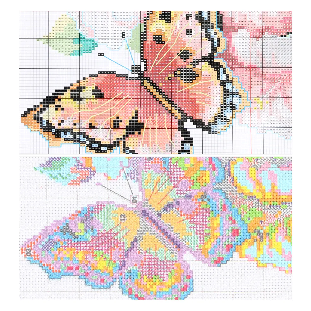 Cartoon Cross Stitch Kit Art Full Embroidery Eco-cotton Thread Needlework 11CT Printed DIY Cross Stitch Complete Kits Home Decor
