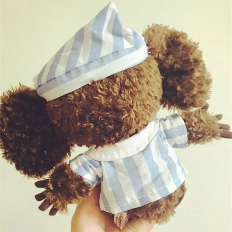 Cute Cheburashka Plush Toy Big Ryes Monkey with Clothes Soft Doll Russia Anime Baby Kids Sleep Appease Doll Toys for Childre