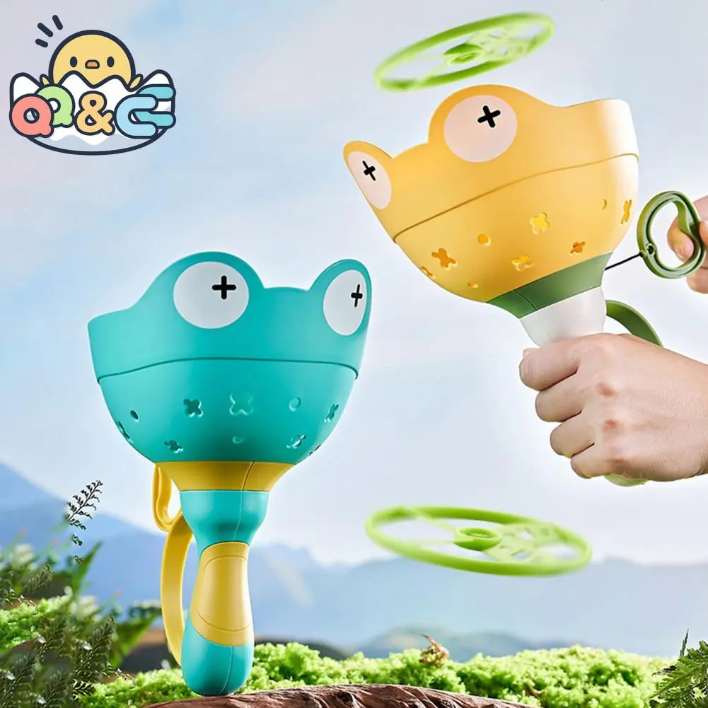 Air Ejectio Launcher Outdoor Toy Soaring Ejection Flying Disc Saucer Handle Launcher Jump Sport Game Education Toy for Children