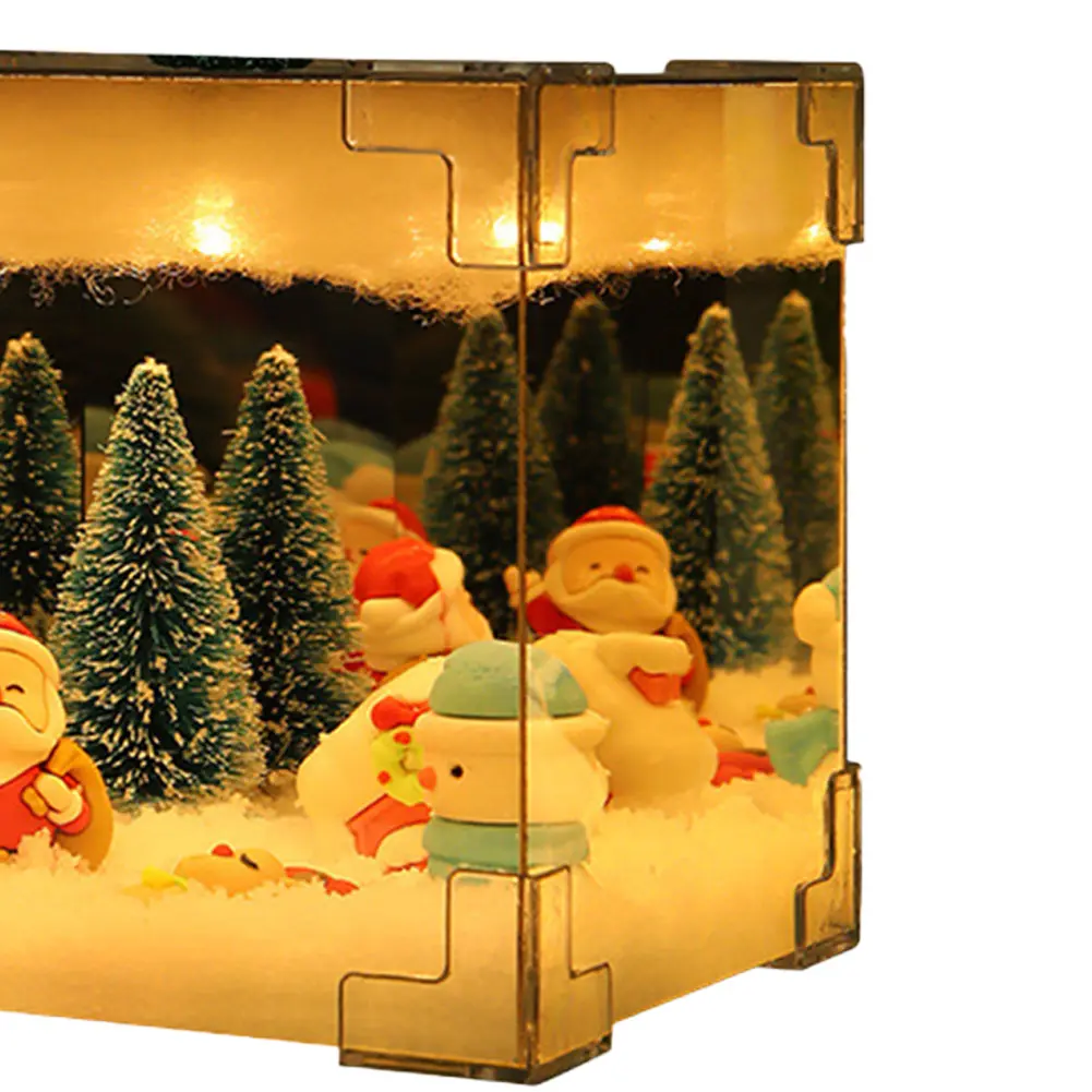 Cube Design Nightlight Material Package DIY Snow Scene Decorative Light Christmas Lighting Decoration Gift for Family Friends