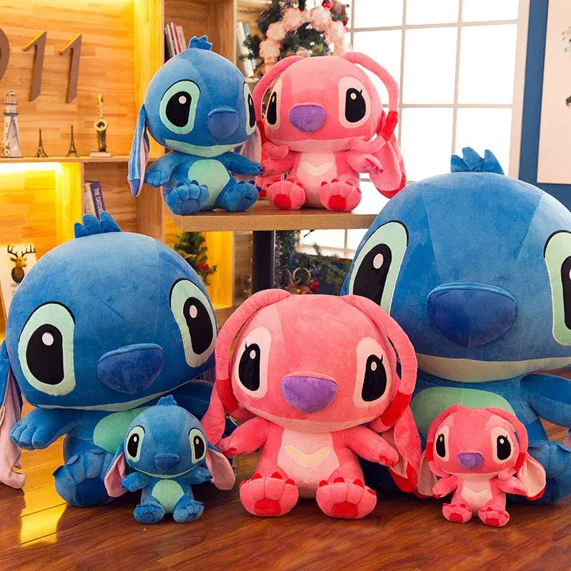 Kawaii Stitch Long Ears Plush Toys Disney Cute Dolls Soft Pillows for Baby Kids Cartoon Lilo Stitch Doll Toys Xmas Birthday Gift