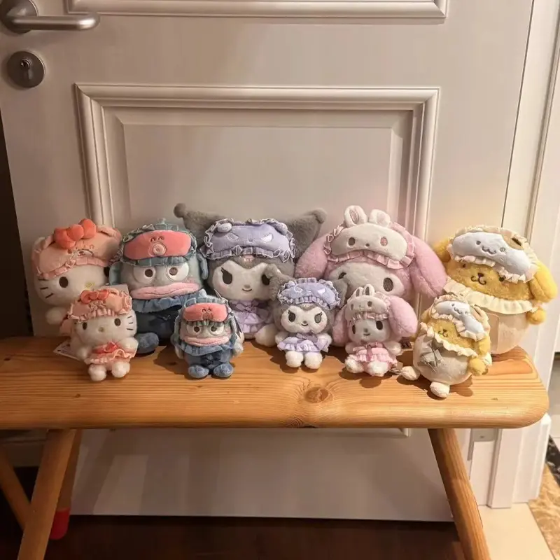 Melody Cinnamoroll Pajamas and Accessories Plush Keychain Dolls Cartoon Backpack Pendant Accessories Kids Girls Gifts Toy