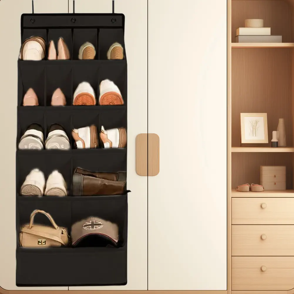 Large Pocket Shoe Holder Holds 12 Pairs Closet Shoe Organizer Shoe Organizer Door Hanger Door Shoe Storage Rack with Pockets