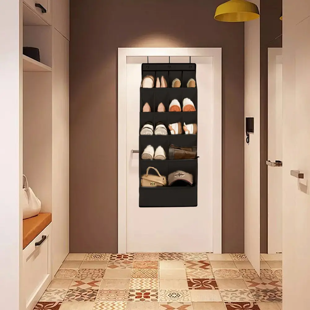 Large Pocket Shoe Holder Holds 12 Pairs Closet Shoe Organizer Shoe Organizer Door Hanger Door Shoe Storage Rack with Pockets