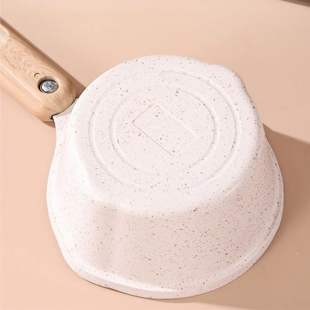 Hot Oil Pan with Pour Spout Mini Boiling Pan Small Saucepan Non-stick Frying Pan for Kitchen Induction Cooking Gas Stove Camping