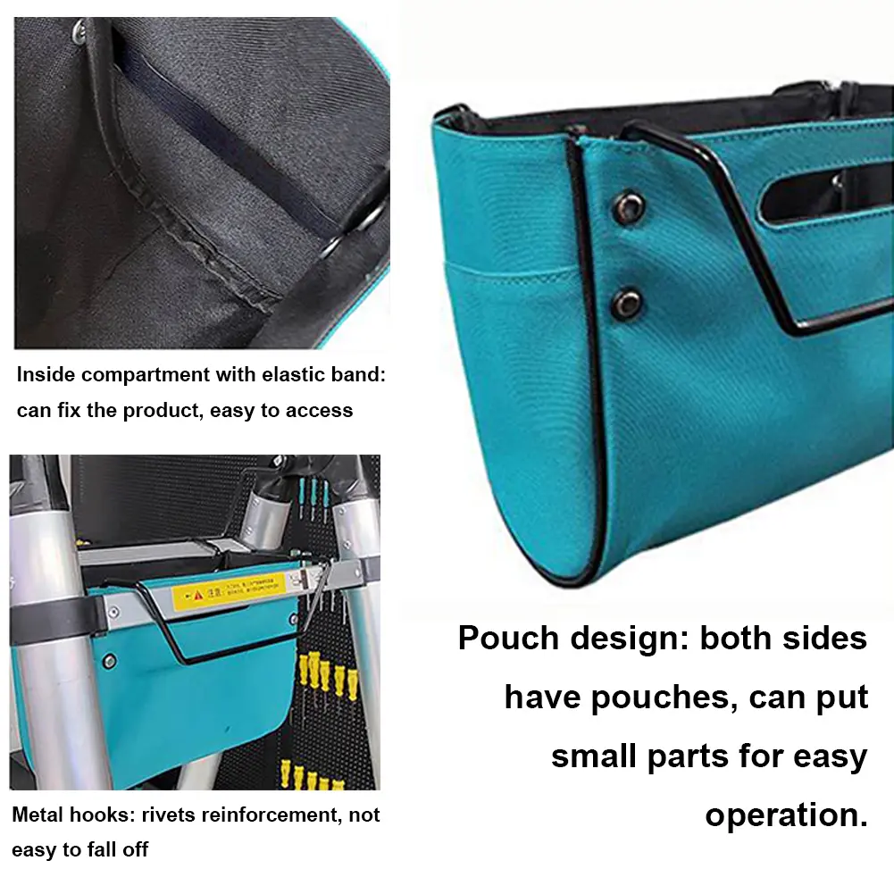 Telescoping Ladder Tool Bag Tool Multifunctional Hanging Bag Oxford Cloth Portable Storage Bag with Side Pockets Electrician Bag