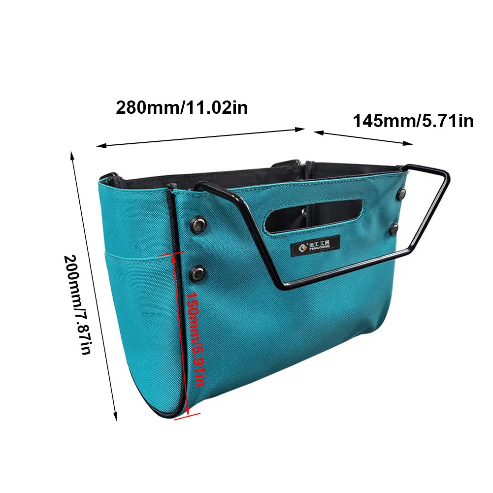 Telescoping Ladder Tool Bag Tool Multifunctional Hanging Bag Oxford Cloth Portable Storage Bag with Side Pockets Electrician Bag