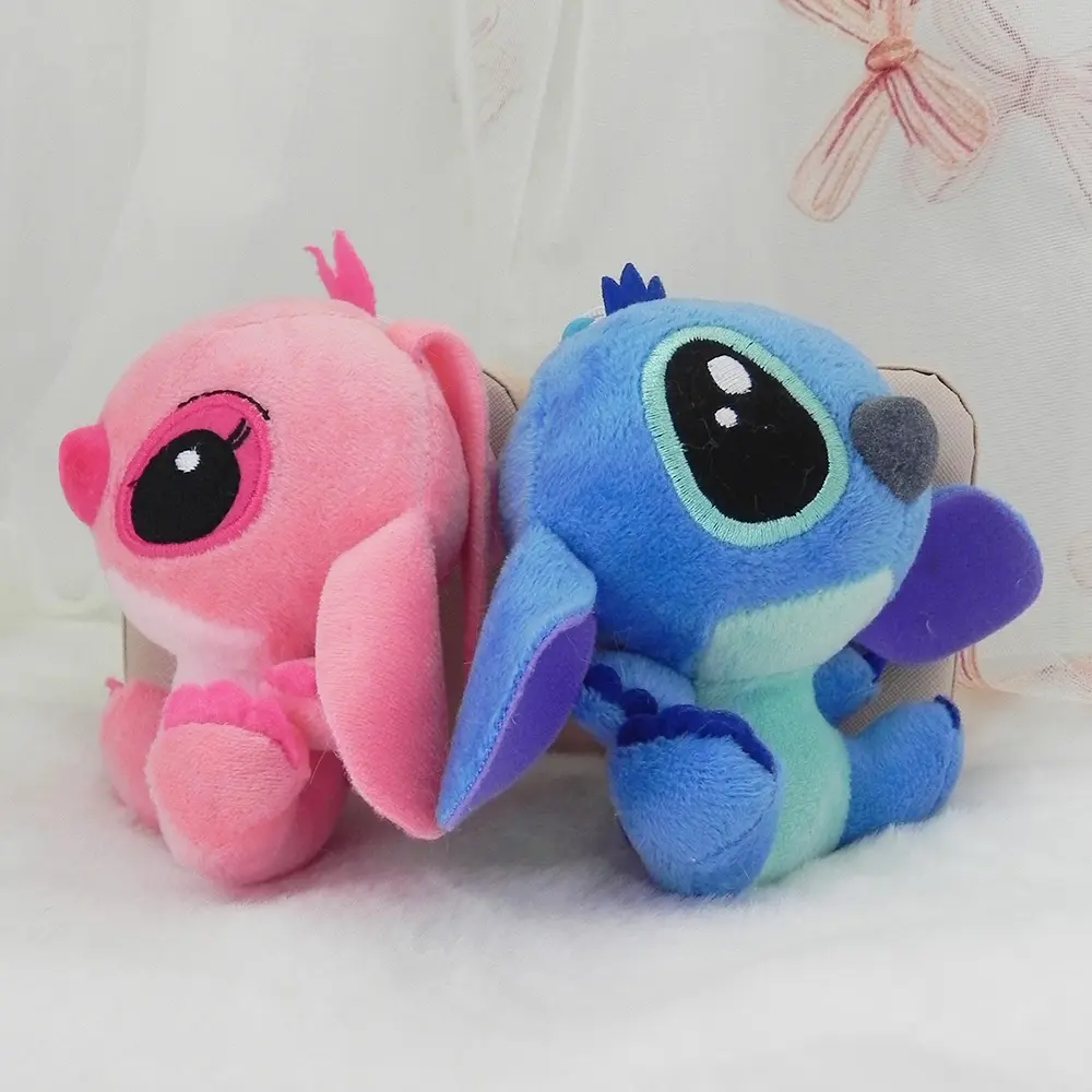 10cm Disney Anime Plush Toy Kawaii Stitch Angel Scrump Keychain Lovely Dolls Pendant Gift For Kids Stuffed Peluches Cute Toys